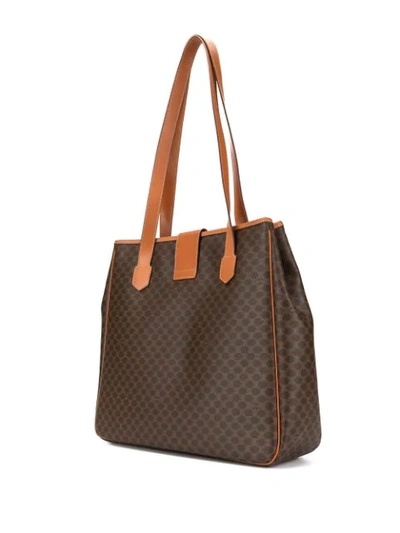 Pre-owned Celine Macadam Pattern Shoulder Bag In Brown