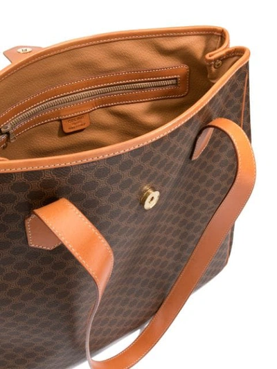 Pre-owned Celine Macadam Pattern Shoulder Bag In Brown
