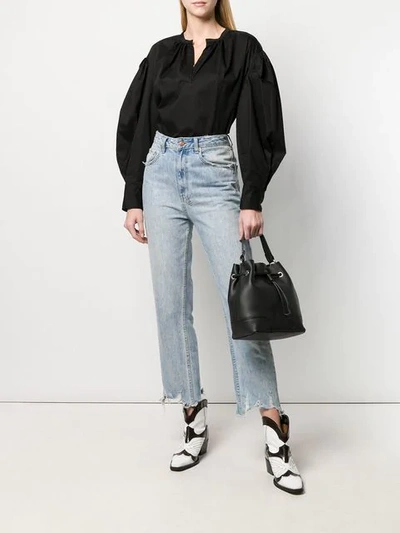 Shop Furla Stacy Bucket Bag In Black