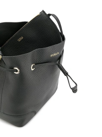 Shop Furla Stacy Bucket Bag In Black