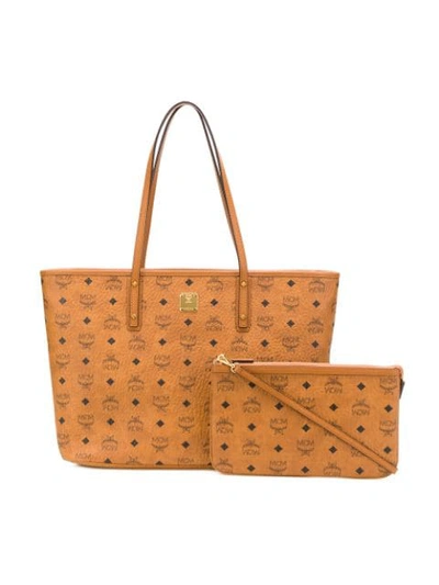 Shop Mcm Anya Tote Bag In Brown