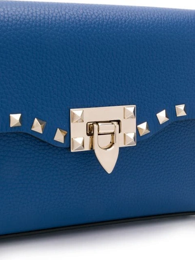 Shop Valentino Garavani Rockstud Shoulder Bag In Blue