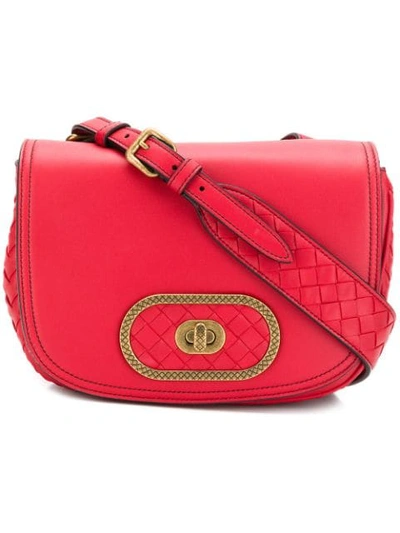 Shop Bottega Veneta Luna Crossbody Bag In Red