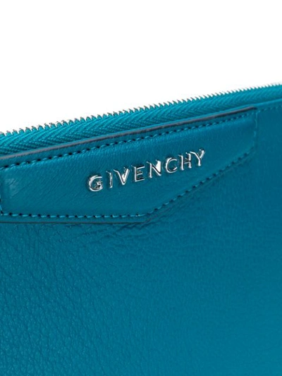 Shop Givenchy Large Logo Clutch In Blue