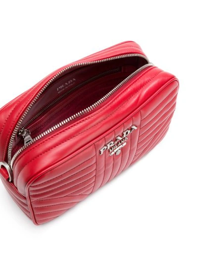 Shop Prada Quilted-effect Shoulder Bag In Red