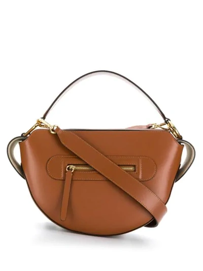 Shop Wandler Yara Half-moon Satchel In Brown