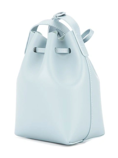 Shop Mansur Gavriel Mini Bucket Shoulder Bag In Blue