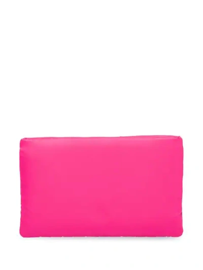 Shop Prada Padded Clutch Bag In Pink