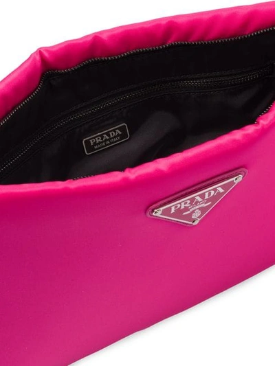 Shop Prada Padded Clutch Bag In Pink