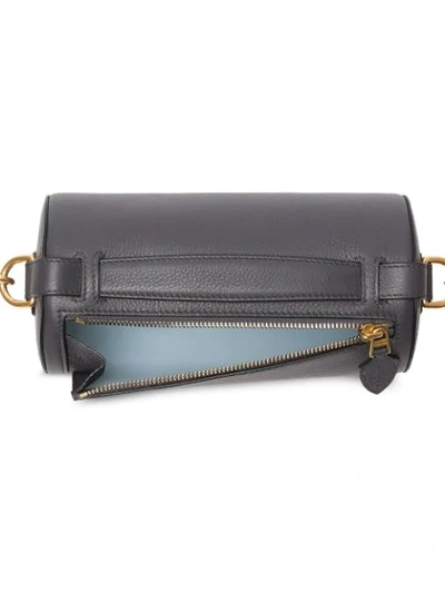 Shop Burberry The Leather Barrel Bag In Grey
