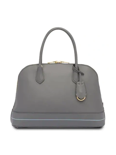 Shop Prada Mirage Large Leather Bag In Grey