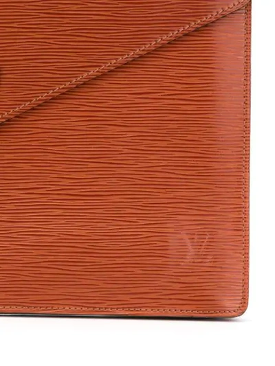 Shop Pre-owned Louis Vuitton Envelope-style Clutch In Brown