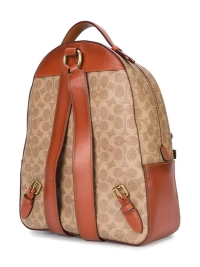 Shop Coach Signature Canvas Campus Backpack In Brown