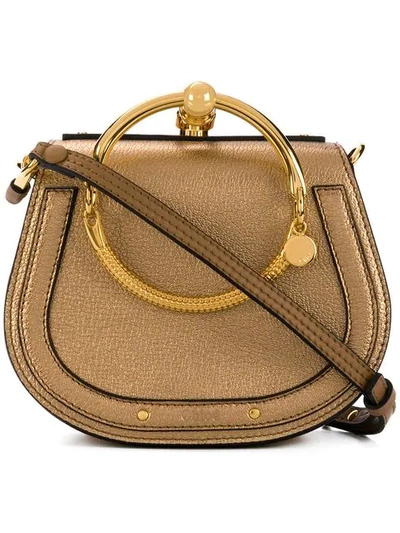 Shop Chloé Nile Small Bracelet Bag In Gold