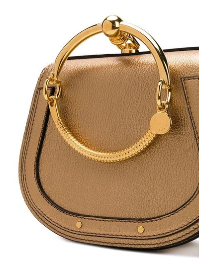 Shop Chloé Nile Small Bracelet Bag In Gold
