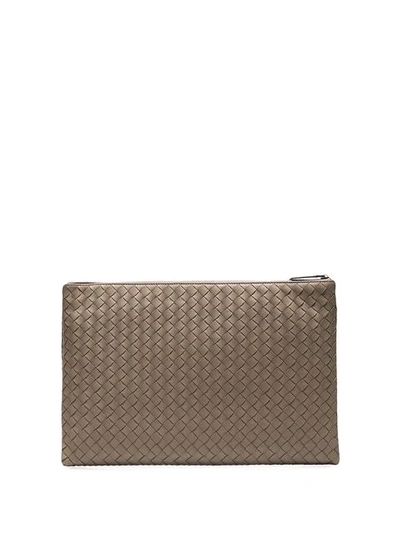 BOTTEGA VENETA SMALL INTRECCIATO POUCH - 灰色