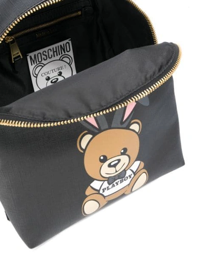 Shop Moschino Playboy Toy Bear Backpack In Black