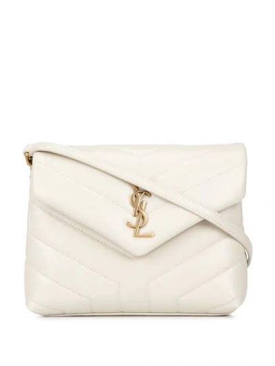 Shop Saint Laurent Lou Lou Shoulder Bag In White ,gold