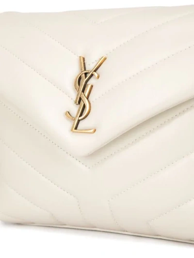 Shop Saint Laurent Lou Lou Shoulder Bag In White ,gold