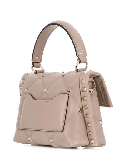 Shop Valentino Garavani Rockstud Tote Bag In Neutrals