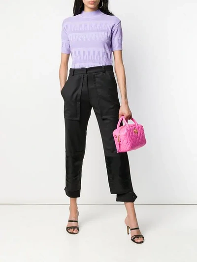 Shop Versace Quilted Medusa Bag - Pink