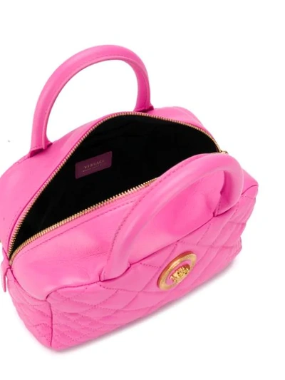 Shop Versace Quilted Medusa Bag - Pink