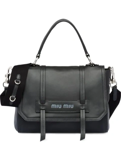 Shop Miu Miu Grace Lux Shoulder Bag In Black