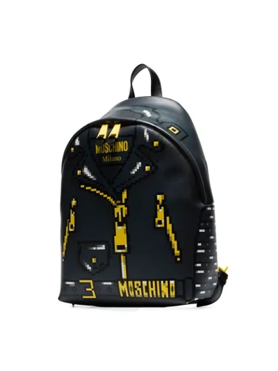 Shop Moschino Pixelated Jacket Print Backpack In Black