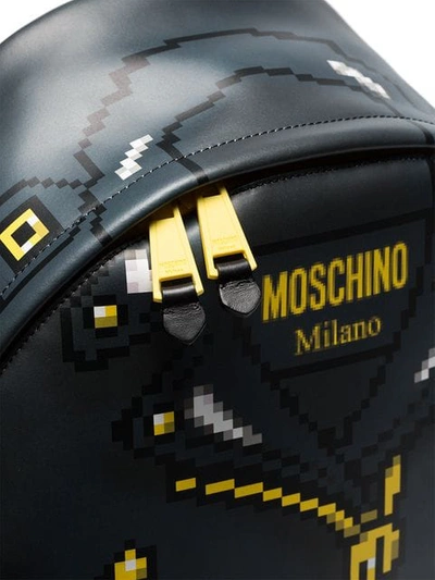 Shop Moschino Pixelated Jacket Print Backpack In Black