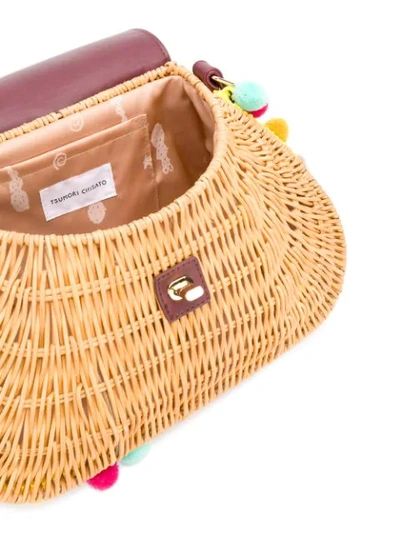 Shop Tsumori Chisato Wicker Basket Tote In Brown