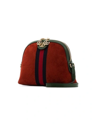 Shop Gucci Red Ophidia Suede Cross Body Bag