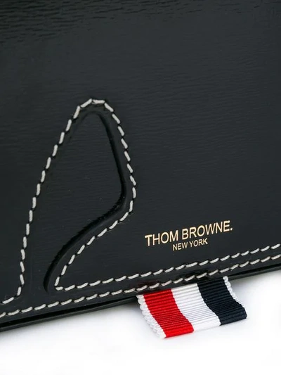 Thom Browne Cat Icon Calfskin Clutch Bag In Black