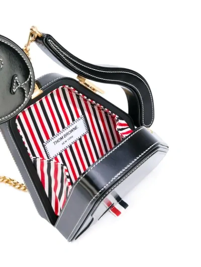 Thom Browne Cat Icon Calfskin Clutch Bag In Black