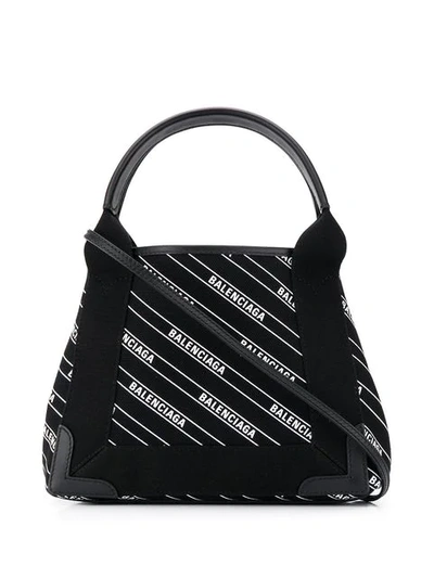 Shop Balenciaga 'cabas Xs' Handtasche In 1000 -  Black White