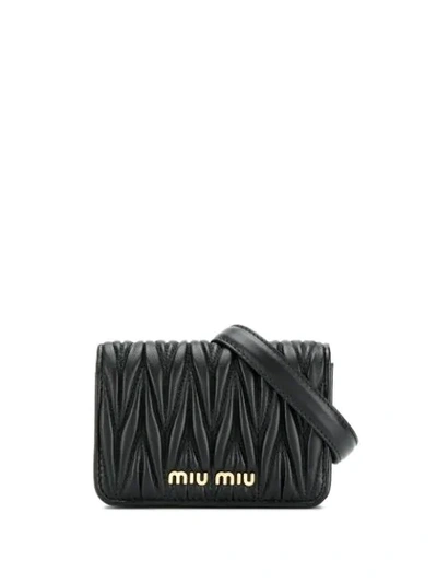 Shop Miu Miu Logo Plaque Belt Bag In Black