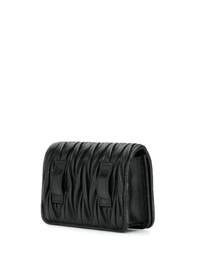 Shop Miu Miu Logo Plaque Belt Bag In Black