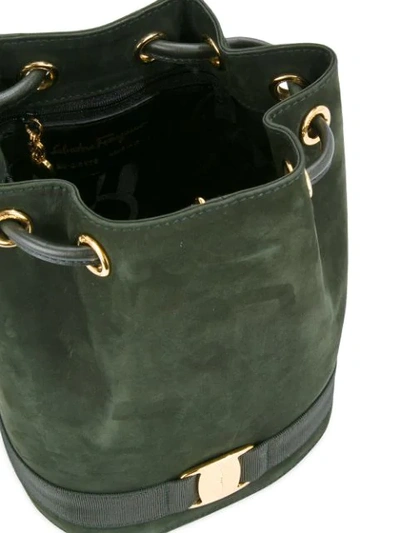 Pre-owned Ferragamo Vara Backpack In Green