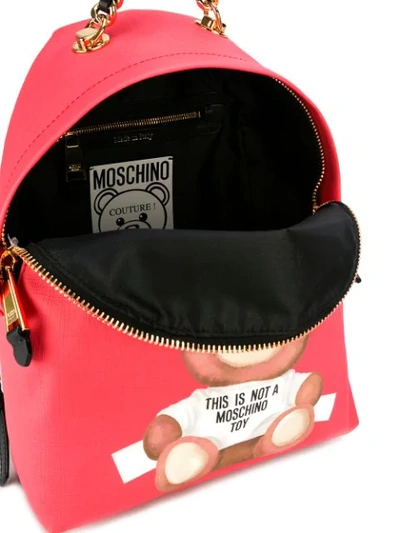 Shop Moschino Teddy Bear Back Pack - Red