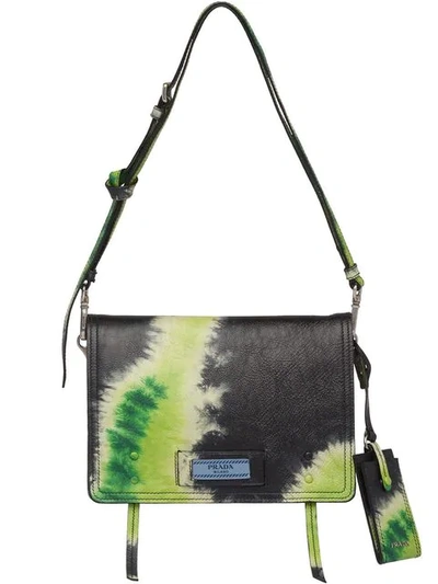 Prada Etiquette Bag With Tie-dye Print In Black | ModeSens