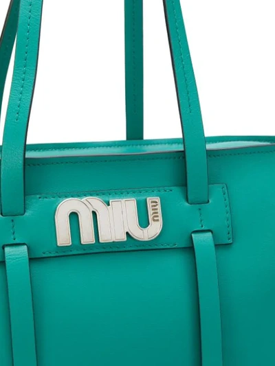 Shop Miu Miu Square Tote Bag - Green