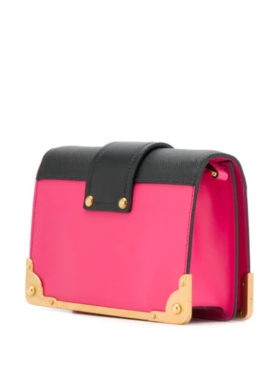 Shop Prada Cahier Crossbody Bag In Pink ,black