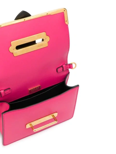Shop Prada Cahier Crossbody Bag In Pink ,black