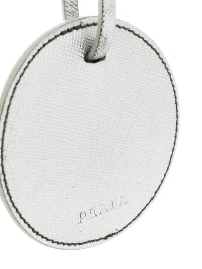 Shop Prada Leather Logo Bag Charm In F0135