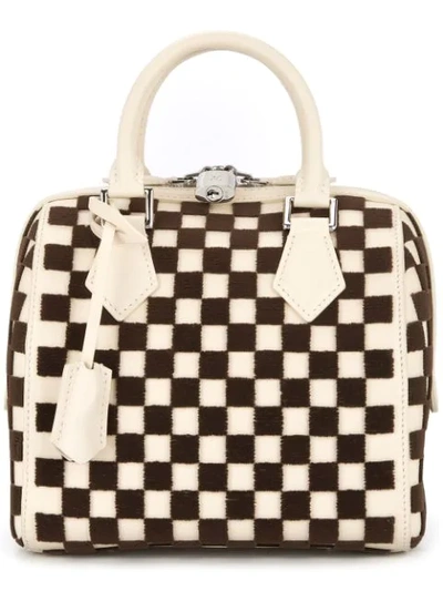 Pre-owned Louis Vuitton  Speedy Cube Pm Tote In White ,brown
