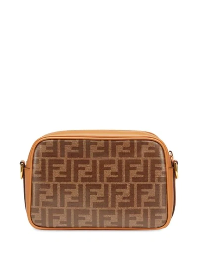 Shop Fendi Small Ff Logo Camera Bag In Brown