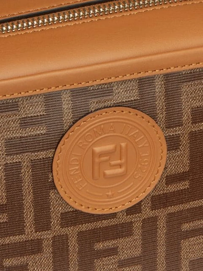 Shop Fendi Small Ff Logo Camera Bag In Brown