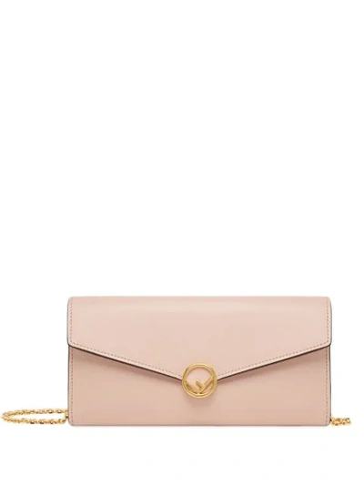 Shop Fendi Ff Logo Continental Wallet In Pink