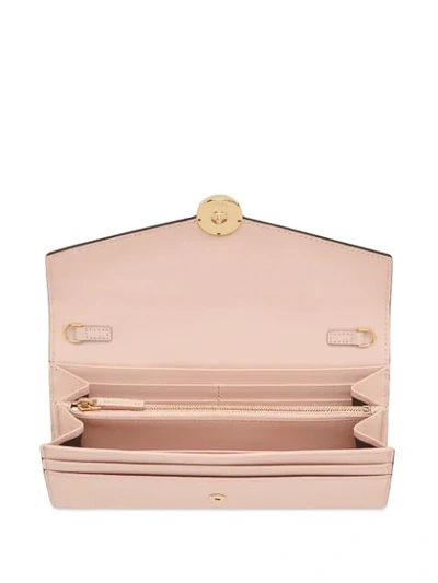 Shop Fendi Ff Logo Continental Wallet In Pink