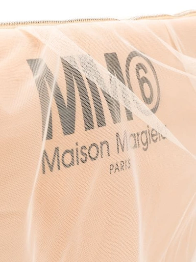 Shop Mm6 Maison Margiela Tulle Clutch Bag In Neutrals