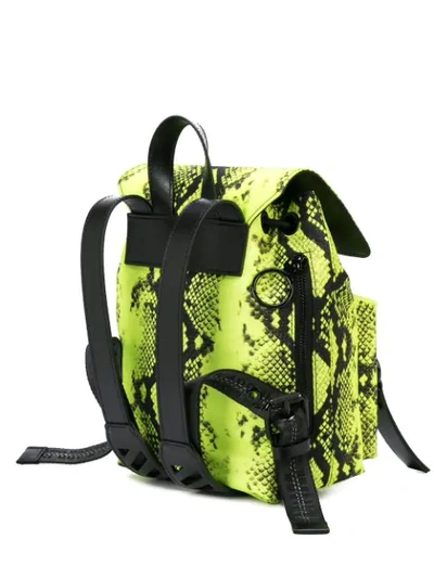 Shop Off-white Snake Effect Mini Backpack - Yellow